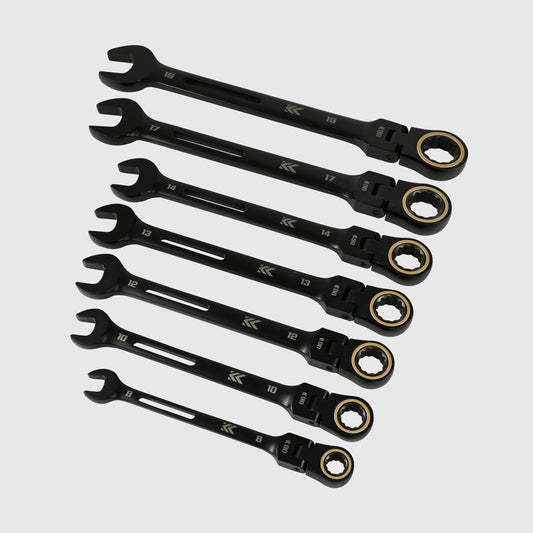 首振りラチェットコンビネーションレンチ7本セット CWL-7S-BG